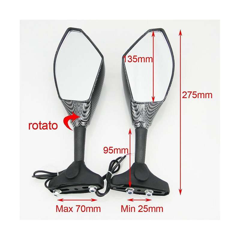 Led Rearview Mirror Motorcycle Mirror Indicator Mirror Turn Signal for Hondas Ninja