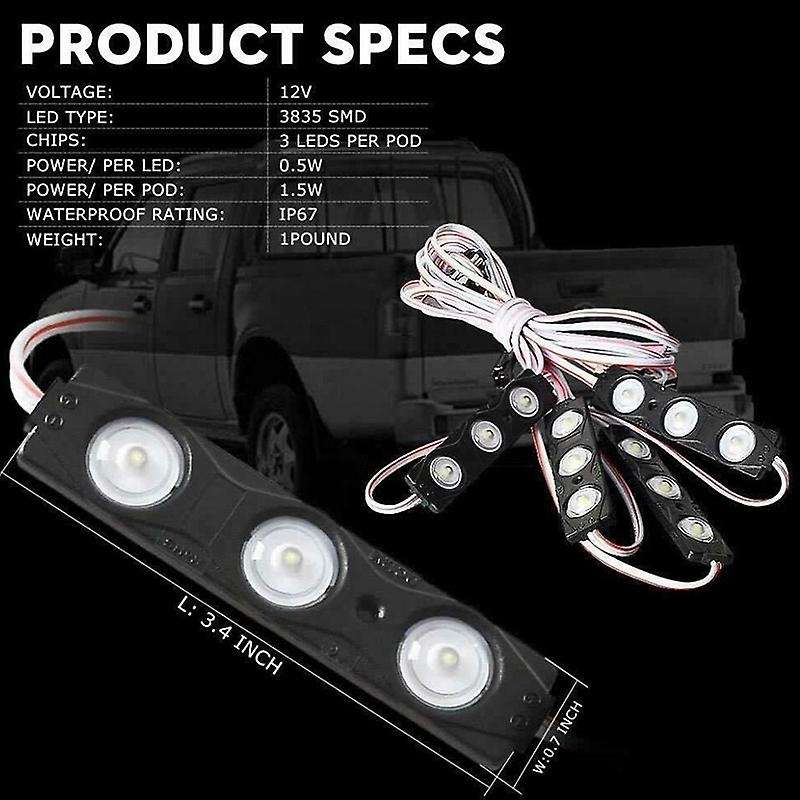 Led Rock Light for Bed Truck, 24 Cargo Truck Pickup Bed, Off Road Under Car, Foot , Rail Lights, Sid