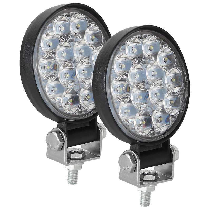 Led Round Light Bar 2PCS 3 Inch 42W 4200LM Flood Light Pod Off Road Fog Driving Roof Bar Bumper for