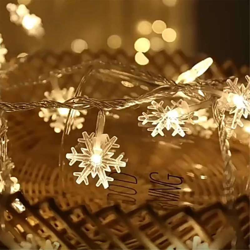 LED Snowflake String Light Outdoor for Christmas Garden Decor for Holiday Lighting Decor Wedding Dec