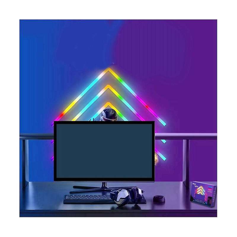 Led Smart Wall Lamp with Us Plug Colorful Convenient Light Bar Diy Atmosphere Night Light App Music