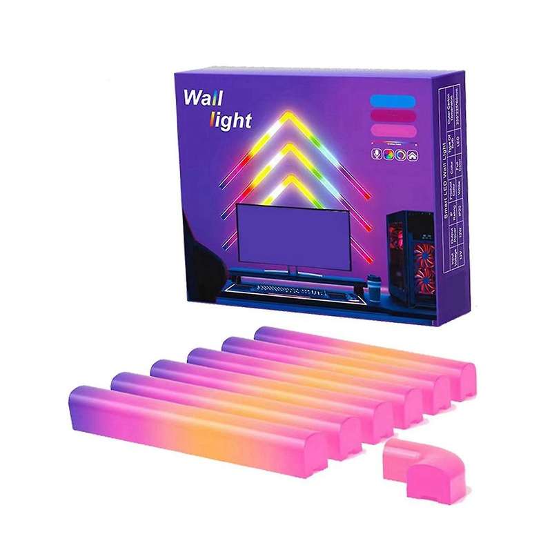 Led Smart Wall Lamp with Us Plug Colorful Convenient Light Bar Diy Atmosphere Night Light App Music