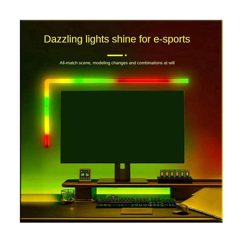 Led Smart Wall Lamp with Us Plug Colorful Convenient Light Bar Diy Atmosphere Night Light App Music