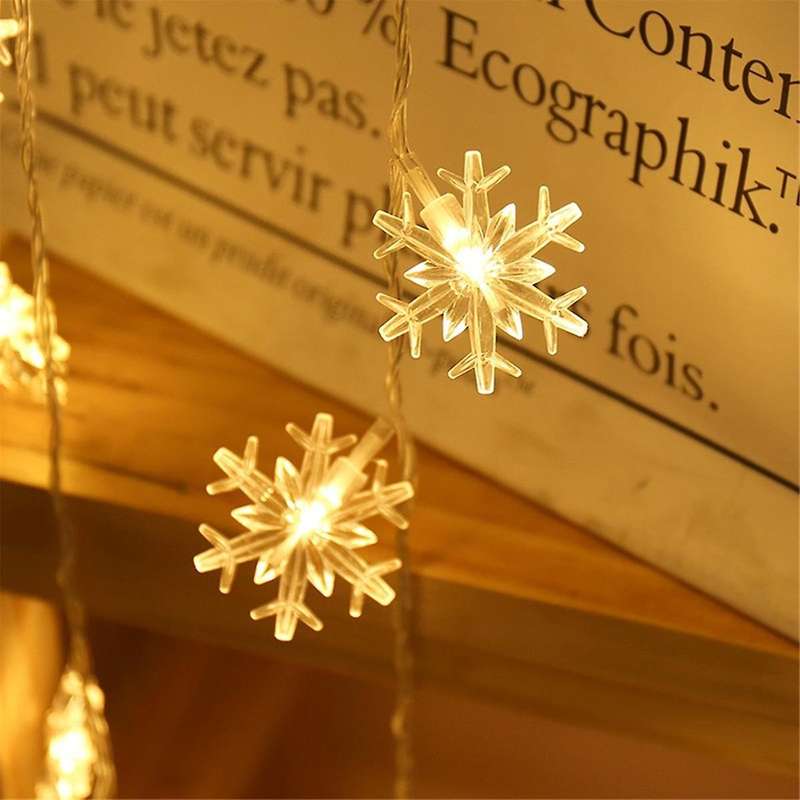 Led Snowflake String Light Outdoor for Christmas Garden Decor for Holiday Lighting Decor Wedding De