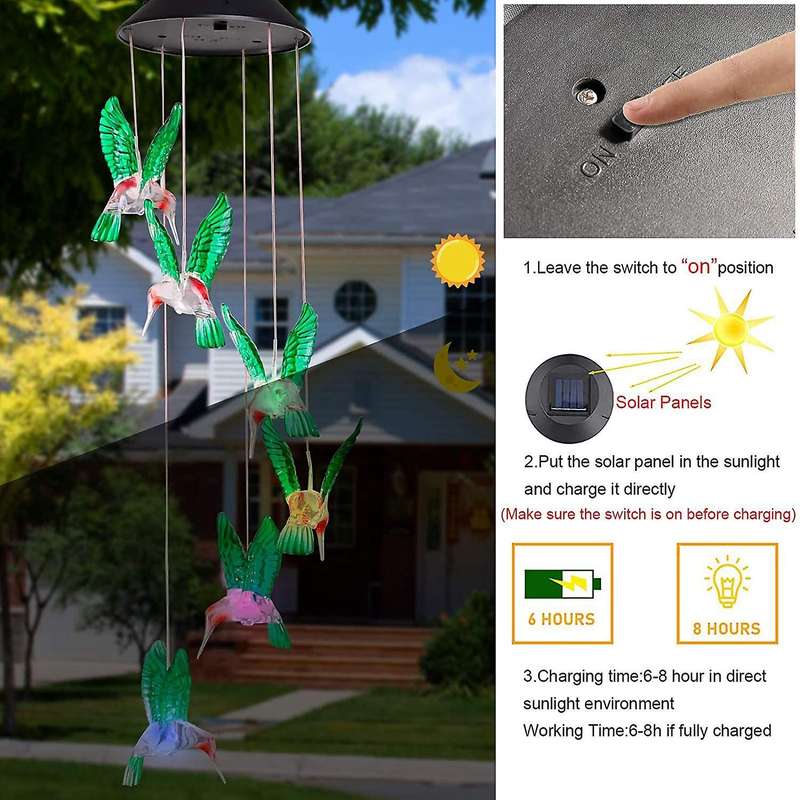 Led Solar Hummingbird Wind Mothers Day Birthday Women Grandma Best Gifts Indoor Outdoor Decor Yard