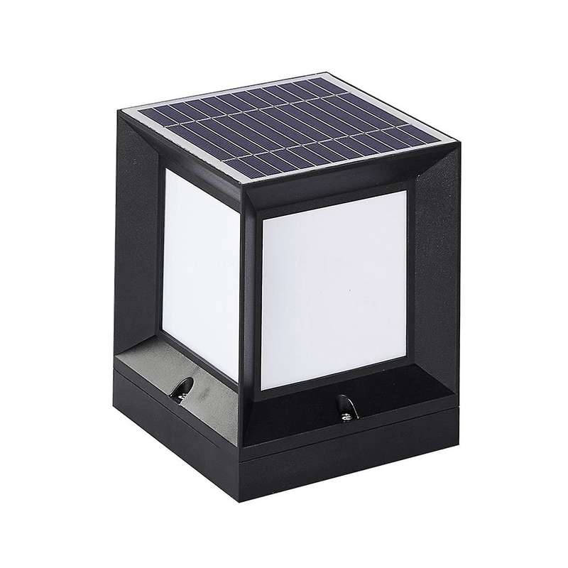 Led Solar Column Headlight Solar Powered Pillar Lamp Outdoor Waterproof Wall Light for Courtyard Lan