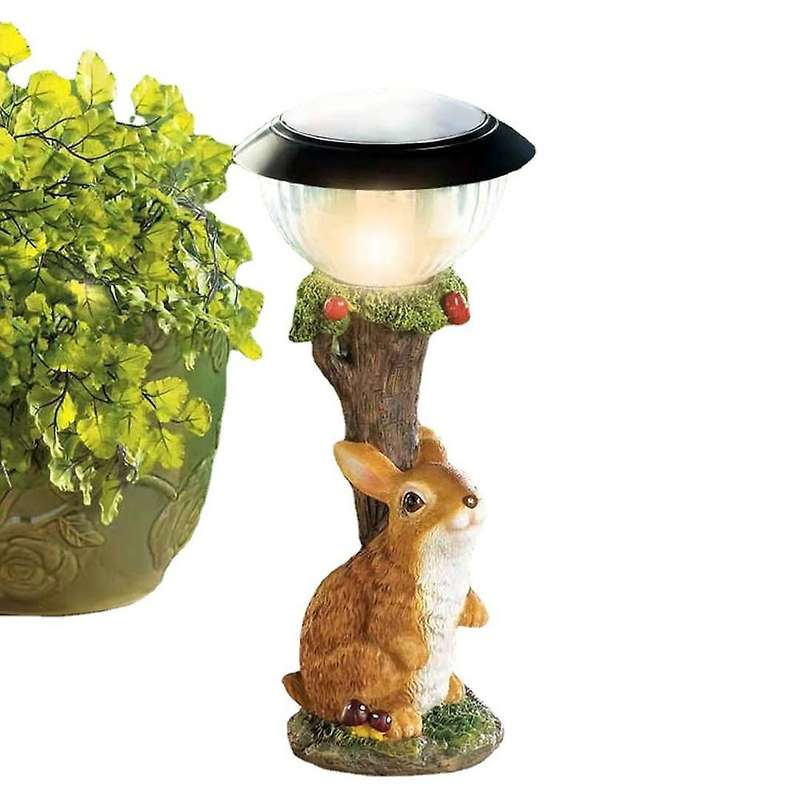 Led Solar Light Rabbit Resin Figurine Light Outdoor Garden Lawn Lamp Yard Art Ornaments Elf Animal C
