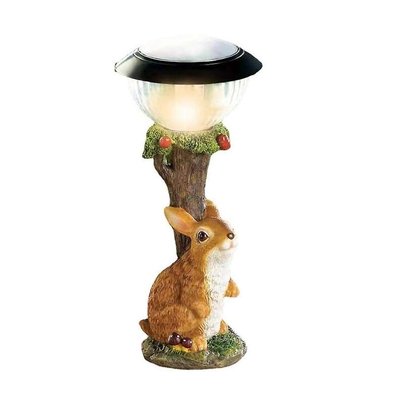Led Solar Light Rabbit Resin Figurine Light Outdoor Garden Lawn Lamp Yard Art Ornaments Elf Animal C
