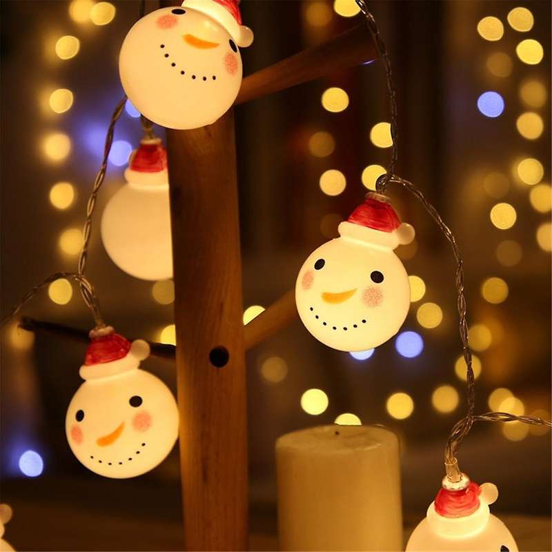 LED Snowmans String Light Outdoor for Christmas Garden Decor for Holiday Lighting Decor Wedding Deco