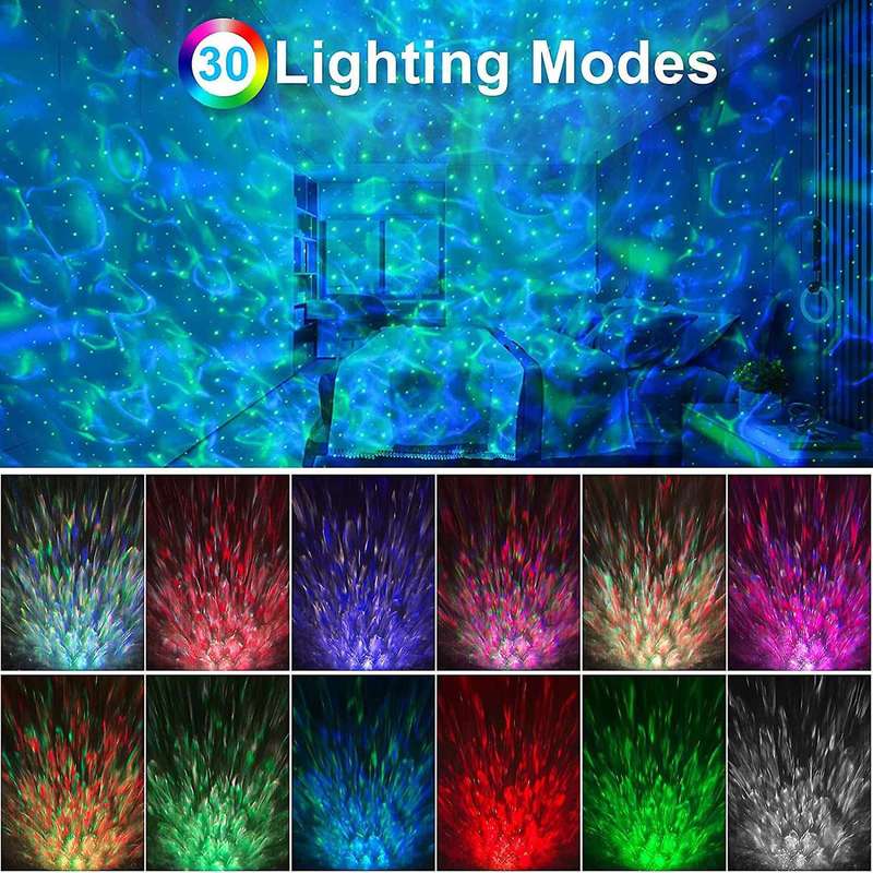 Led Starry Projector Lamp,bluetooth Music Player , Remote Control,timer for Children Adults Party D