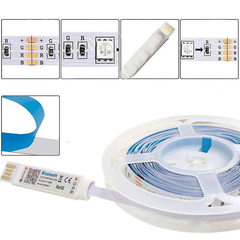LED Strip Light Bluetooth Flexible Lamp Tape Diode SMD5050 DC5V Desk Screen TV Background Room Light