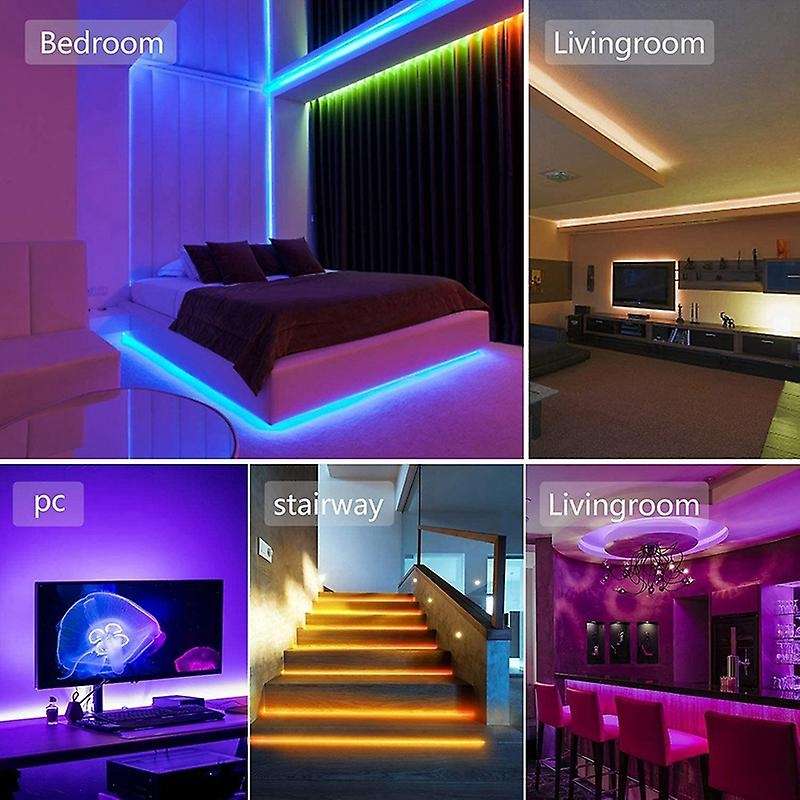 LED Strip Light RGB 5050 SMD with Bluetooth Infrared Control Flexible Ribbon 10M for Living Room Dec