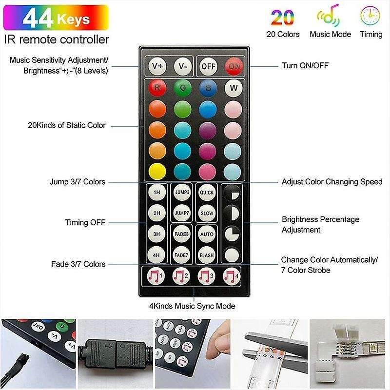 LED Strip Lights 5050 IP20 RGB Strips Light Flexible Ribbon Stripe DC 12V Diode Tape IR Controller A