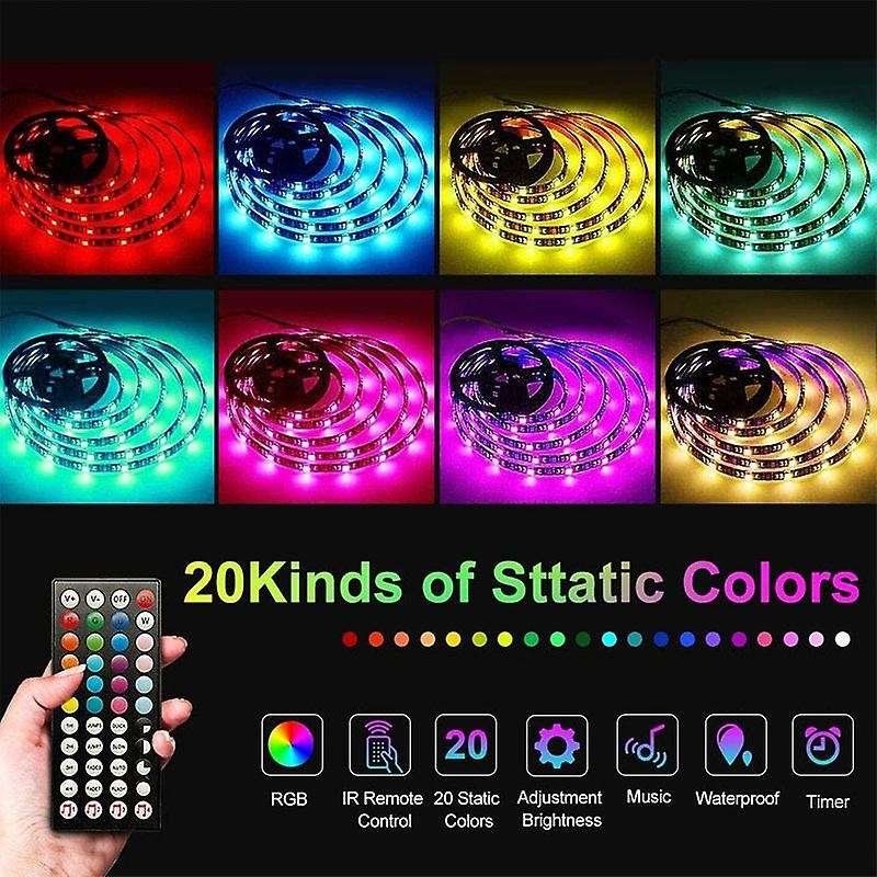 LED Strip Lights 5050 IP20 RGB Strips Light Flexible Ribbon Stripe DC 12V Diode Tape IR Controller A