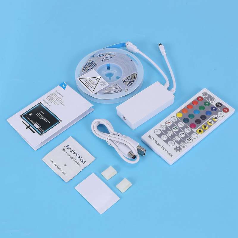 LED Strip Light Music Sync,5M USB 90 LED Strip Lights with Remote RGB 5050 Color Changing Light Stri