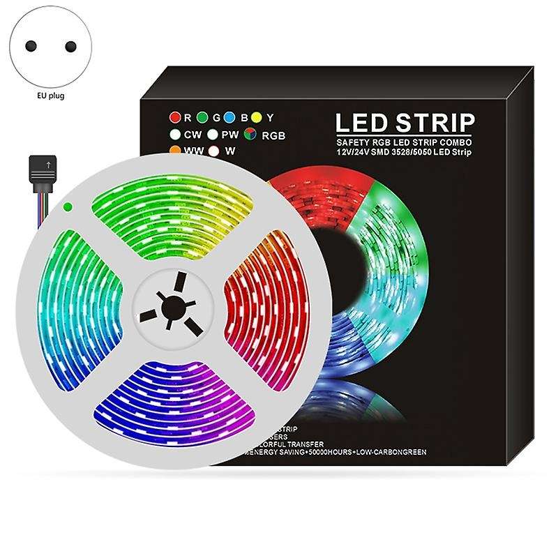 LED Strip Lights RGB Strips 5050 Music Sync Color Changing 40 Key Remote Control for Home Bedroom TV