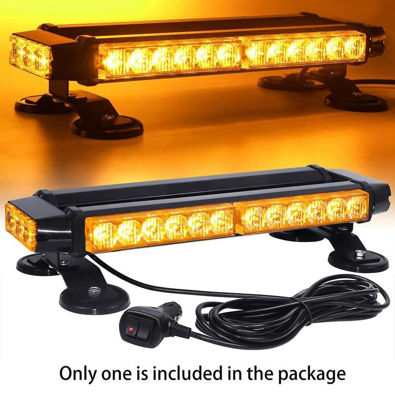 LED Strobe Flashing Light Bar-Double Side Amber 30 LED High Intensity Emergency Hazard Warning Light