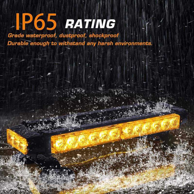 LED Strobe Flashing Light Bar-Double Side Amber 30 LED High Intensity Emergency Hazard Warning Light