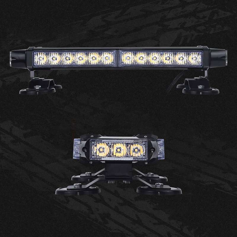 LED Strobe Flashing Light Bar-Double Side Amber 30 LED High Intensity Emergency Hazard Warning Light