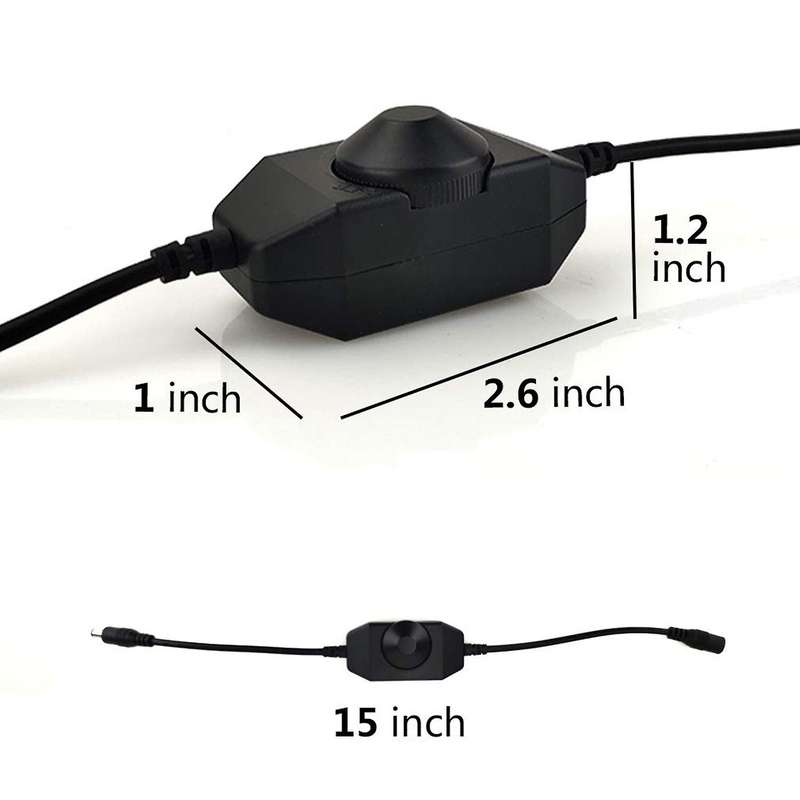 LED Strip Lights Dimmer Switch Stepless Compatible for LED Dimmable Lights, LED Rope Light 3528,5050