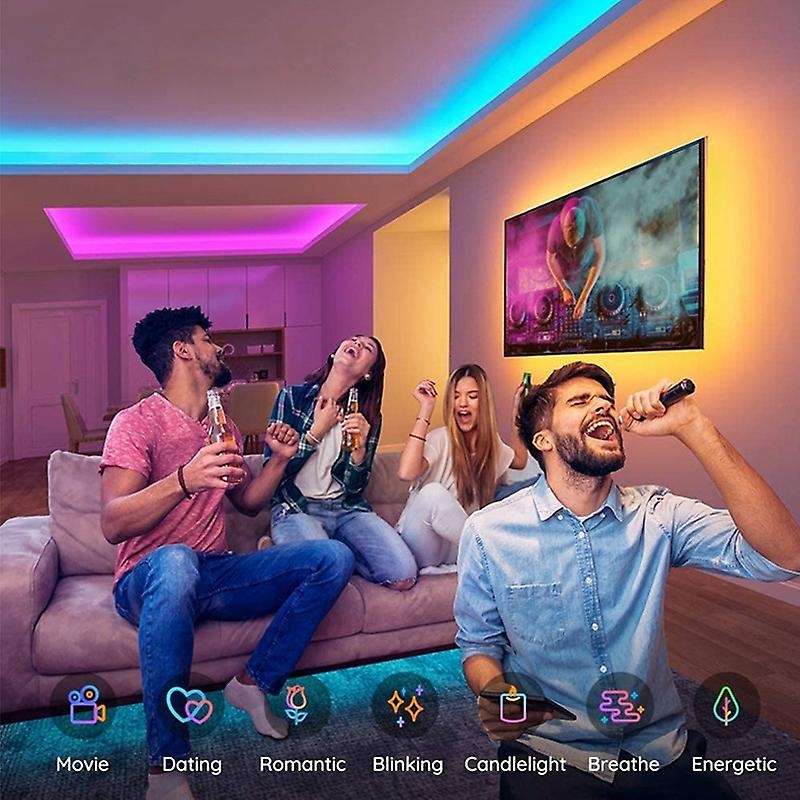 LED Strip Lights RGB with Remote Control Bright 5050 Colorful 10M Light Strip for Bedroom EU Plug