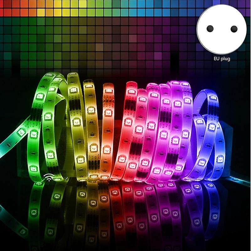 LED Strip Lights RGB with Remote Control Bright 5050 Colorful 10M Light Strip for Bedroom EU Plug