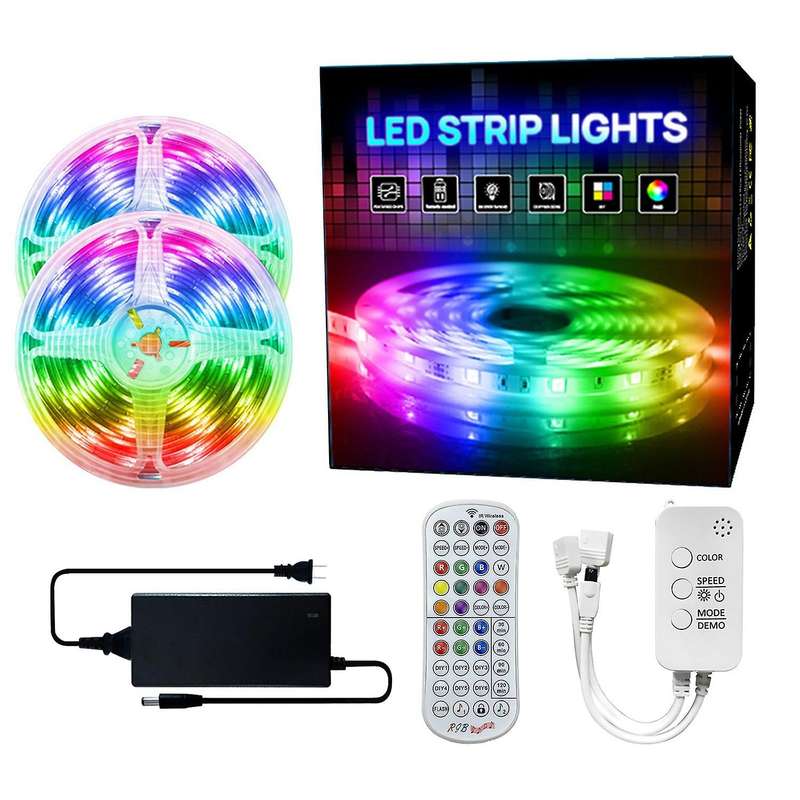LED Strip Lights RGB 5050 Tape Lights Color Changing with Remote for Bedroom LED Light Strips 10M EU