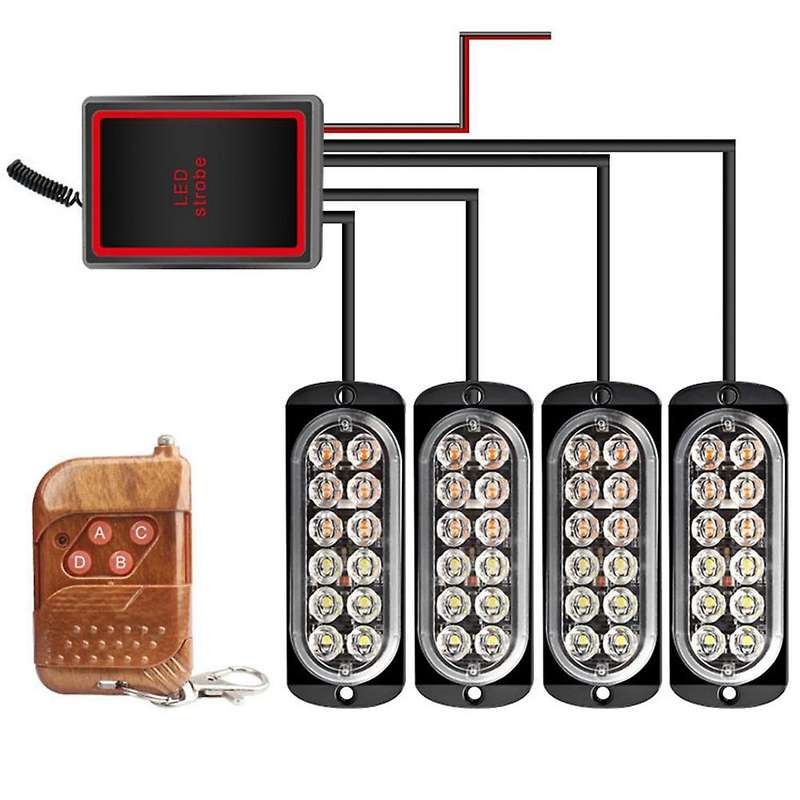 LED Strobe Wireless Lights Stroboscopes 48LED Strobe Light Car 12V Trailer Lights Truck Strobe Lamp