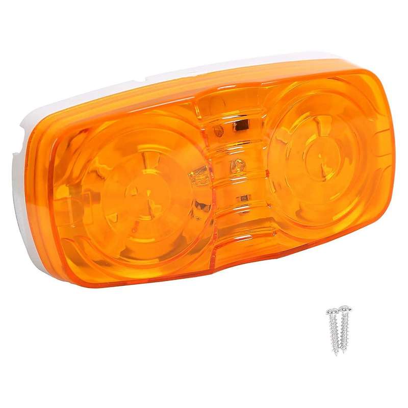 LED Trailer Marker Light Diodes Light Indicator Double Bubble Surface Mount (4 Red + 4 Yellow)
