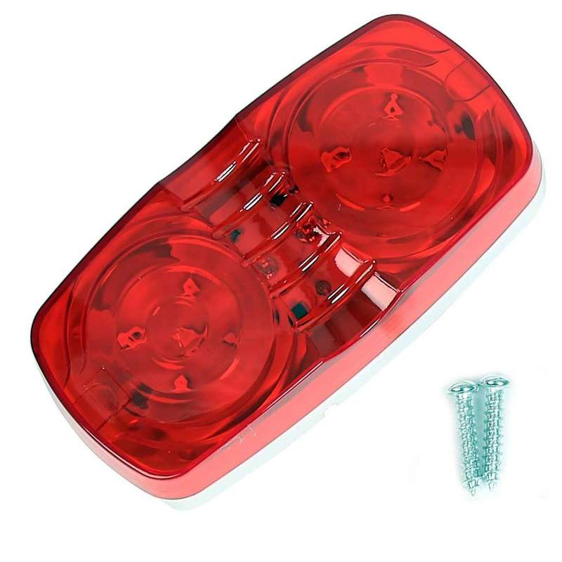 LED Trailer Marker Light Diodes Light Indicator Double Bubble Surface Mount (4 Red + 4 Yellow)