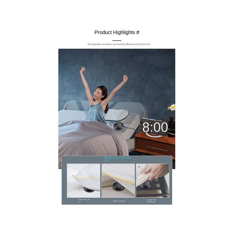 Led Vibrating Alarm Clock Simple Digital Mirror Huge Sound Vibration Alarm Clock