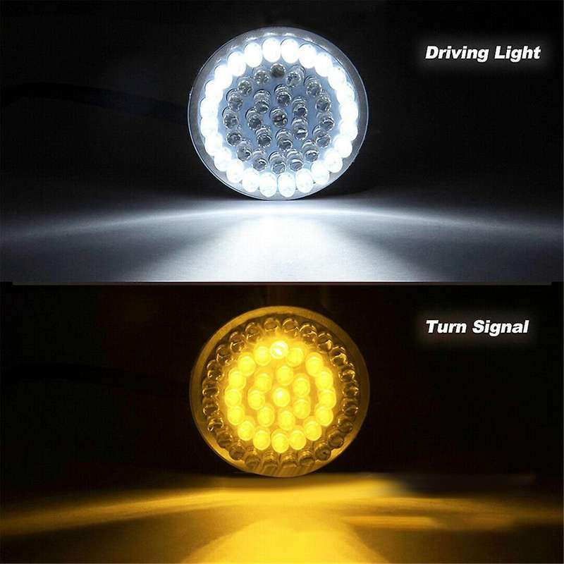 Led Turn Signals Bulbs, 2inch Front Rear Black-finish Lights Smoked Lenses Kit for Touring Softail M