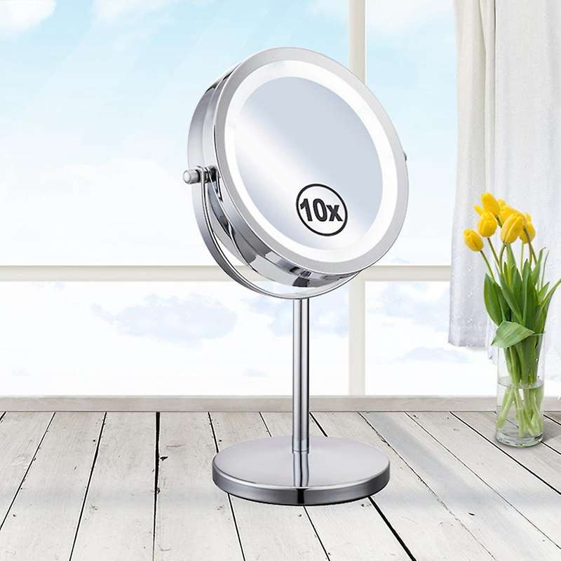 Led Vanity Mirror Double-Sided 1X 10X Enlarged Double-Sided Circular Vanity Mirror Desktop Vanity Mi