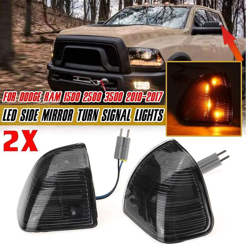 LED Turn Signal Light Side Rear View Mirror Lamps for Ram 1500 2500 3500 4500 5500 2010-2018 Smoked
