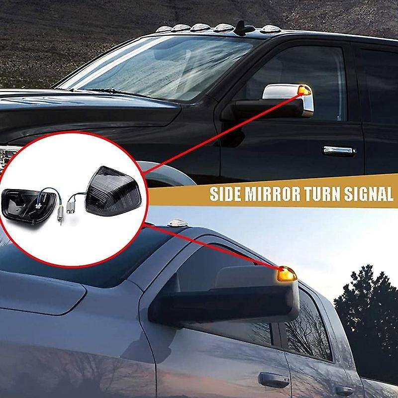LED Turn Signal Light Side Rear View Mirror Lamps for Ram 1500 2500 3500 4500 5500 2010-2018 Smoked