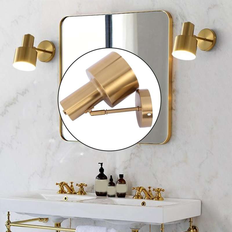 Led Wall Light Adjustable Direction Mirror Bathroom Light Golden Stair Light Bedroom Iron Wall Lamp