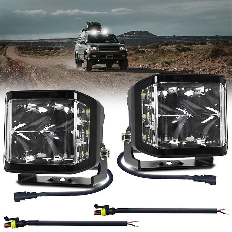LED White Worklights 100W 10000LM Offroad Fog Light for Truck SUV Boat Work Lights Night Driving La