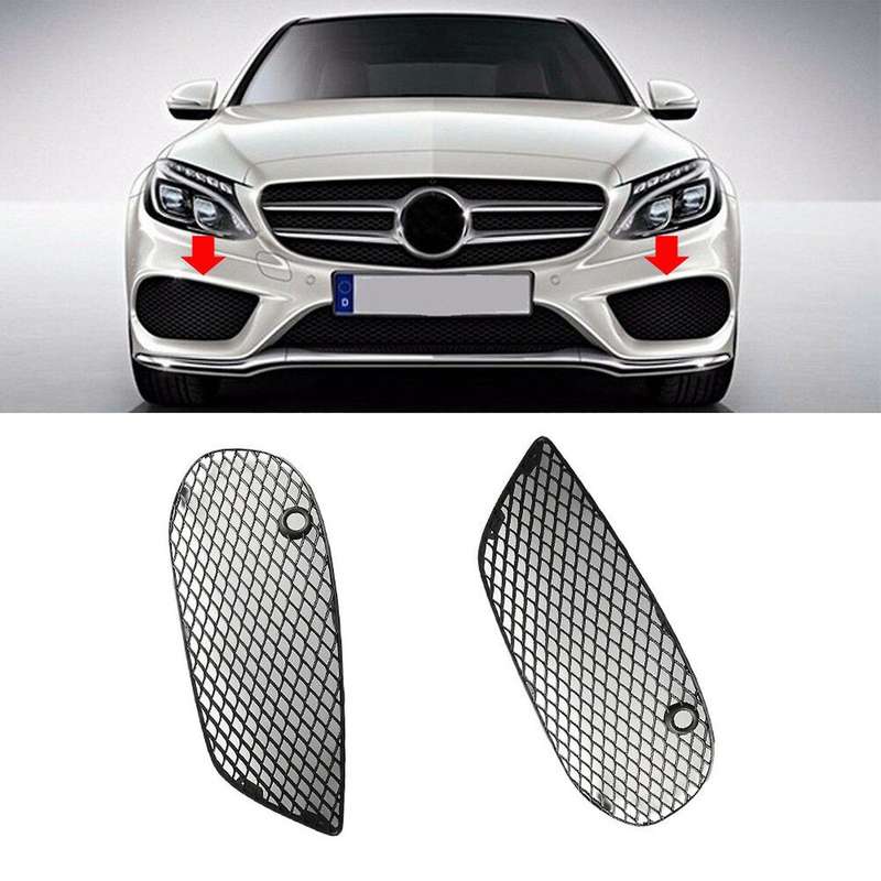 Left & Right Bumper Fog Lamp Grille Cover for C300 2015-2016 2058852623 2058852523