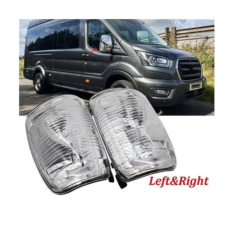 Left + Right Side Mirror Turn Signal Light Lens Housing Indicator Cover for 2015-2021 Transit 150 25