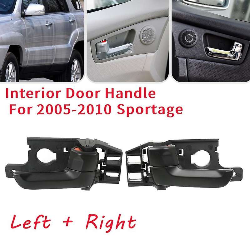 Left + Right Side Interior Inner Door Handle for 2005-2010 Driver + Passenger Side Black