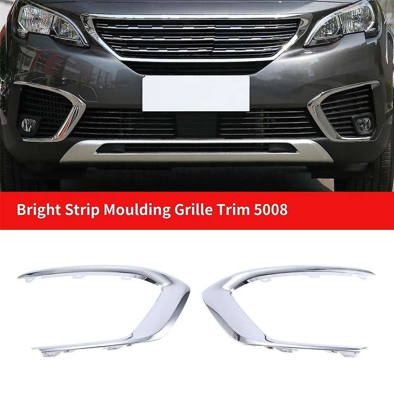 Left Brand New Fog Lamp Lights Frame Cover Bright Strip Moulding Grille Trim for 5008