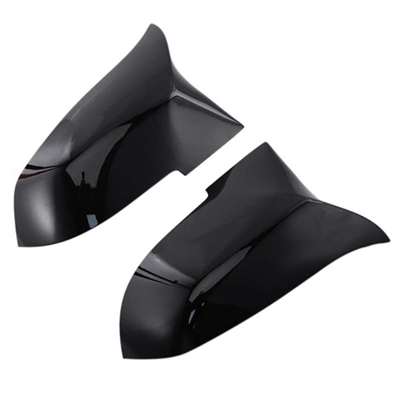 Left Car Door Wing Mirror Cover Car Rearview Mirror for - F20 F87 M2 F23 F30 F36 X1 E84 Bright Black