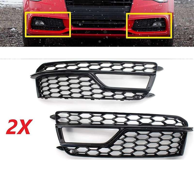 Left Car Front Bumper Mesh Fog Light Cover Honeycomb Grill Grille Cover for S5 A5 S-lines 2013-2016