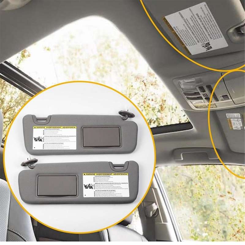 Left Driver & Right Passenger Side Sun Visor with Light for 2014-2019 74320-0E074-B0 74310-0E074-B0