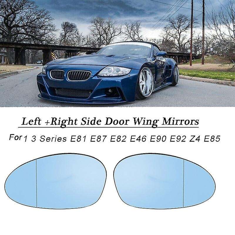 Left Driver Side Blue Wing Door Mirror Rearview Mirror Glass Heated for  1 3 Series E81 E87 E82 E46