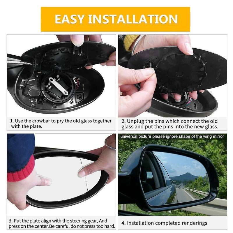 Left Driver Side Blue Wing Door Mirror Rearview Mirror Glass Heated for  1 3 Series E81 E87 E82 E46