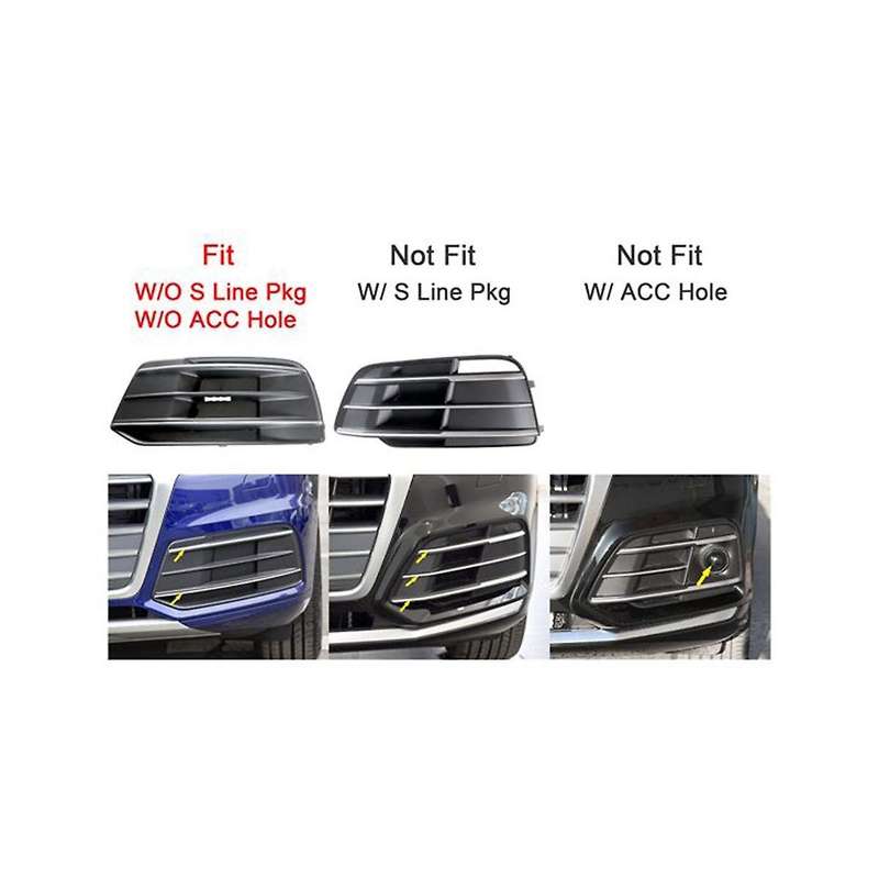 Left Driver Side Car Front Bumper Fog Light Lamp Grille Cover Trim 80d807679e for Q5 Sq5 2018 2019