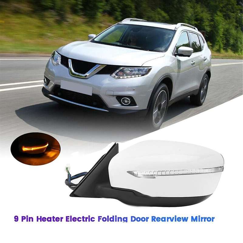 Left Electric Folding Door Mirror Turn Signal 96302-4CL6B for T32 2014-2021 9 Pin Heater Rearview Mi
