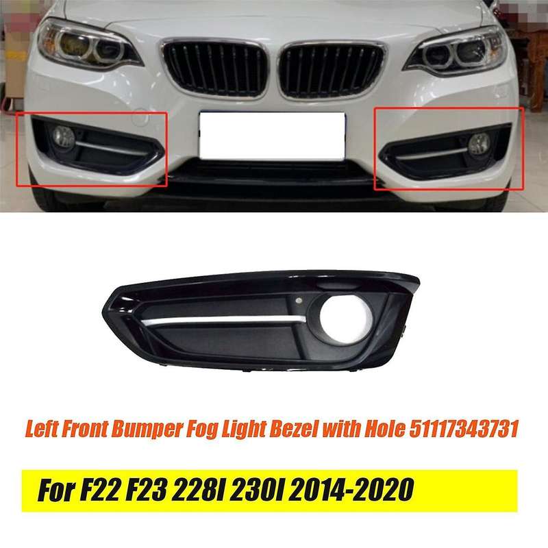 Left Front Bumper Fog Light Cover 51117343731 for F22 F23 228i 230i 2014-2020 Car Fog Lamp Grille Be