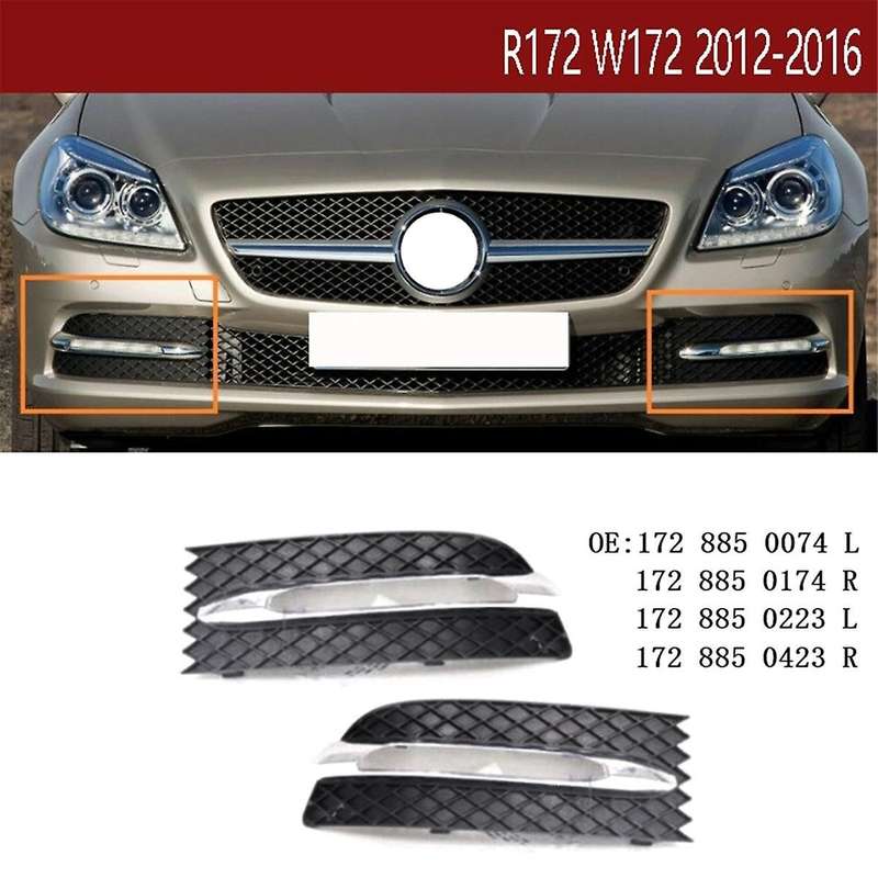 Left Front Bumper Fog Light Bezel Grille Trim Driving Light Cover Grille for - Class R172 W172 12-16